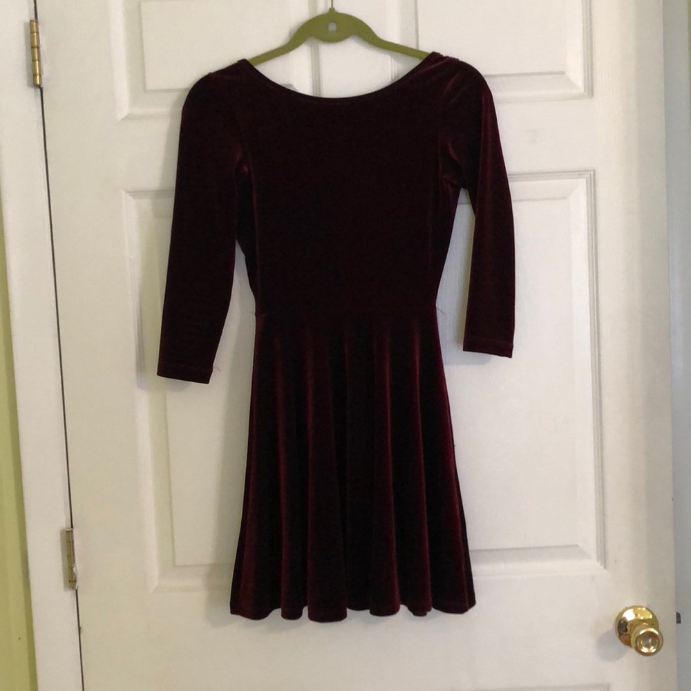 American Apparel A-line red velvet dress